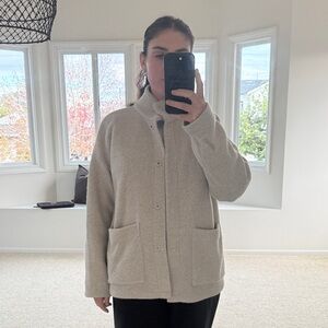 Eileen Fisher Cream Wool Teddy Jacket